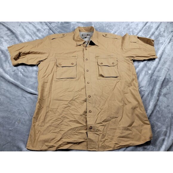 Cabela's‎ Safari Series Shirt Mens LT Tall Brown Hunting Outdoor Pockets Utility - Picture 1 of 7